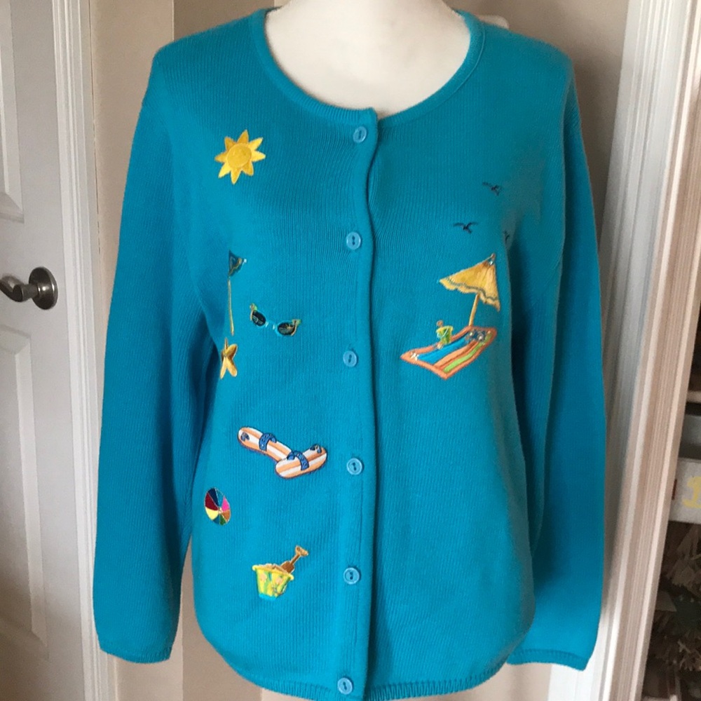 TIA DESIGNS POMPANO BEACH FLA EMBELLISHED Sweater